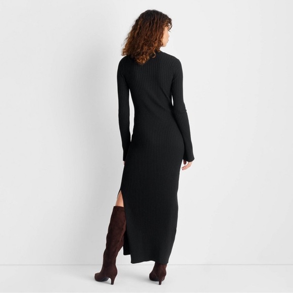 Women's Long Sleeve Ribbed Maxi Dress - Future Collective Black - Picture 3 of 3